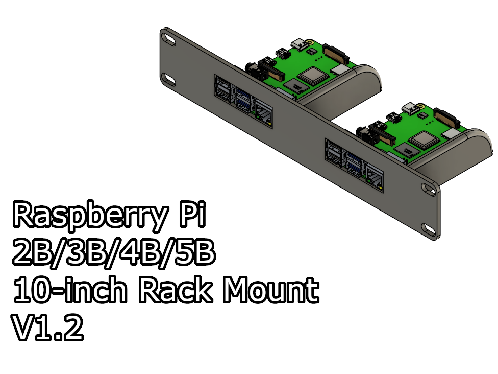 Raspberry Pi 2B/3B/4B/5B 10-inch Rack Mount